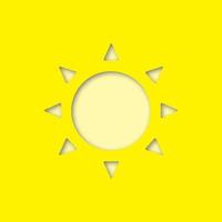 icono de corte de papel de sol. luz del sol. vector silueta ilustración aislada