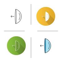 lentes de contacto para los ojos poniéndose el icono de instrucciones. diseño plano, estilos lineales y de color. ilustraciones vectoriales aisladas vector