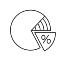 Percentage pie chart linear icon. Percent diagram. Thin line illustration. Contour symbol. Vector isolated outline drawing