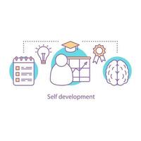 Self development concept icon. Personal growth. Education idea thin line illustration. Vector isolated outline drawing