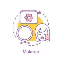 Makeup concept icon. Cosmetics idea thin line illustration. Beauty salon. Visage. Vector isolated outline drawing