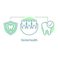 icono del concepto de salud dental. Ilustración de línea fina de idea de dientes sanos. estomatología. dibujo de contorno aislado vectorial vector