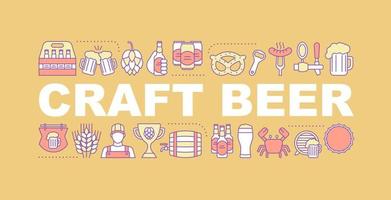 Craft beer word concepts banner. Pub. Brewery. Isolated lettering typography idea with linear icons. Craft brewing. Microbrewery. Vector outline illustration