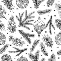 Christmas and New Year seamless pattern, vector xmas background