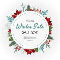 Christmas and New Year background. Bright Winter holiday composition. Greeting card, banner, poster vector