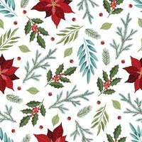 Christmas and New Year seamless pattern, vector xmas background