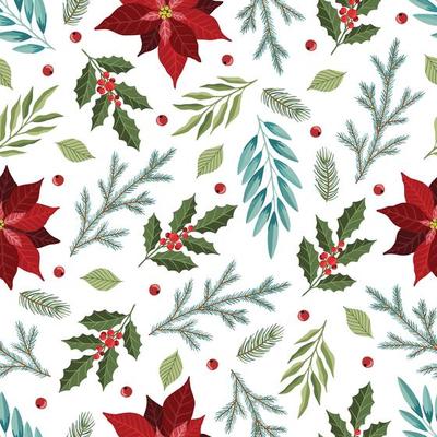 Christmas and New Year seamless pattern, vector xmas background