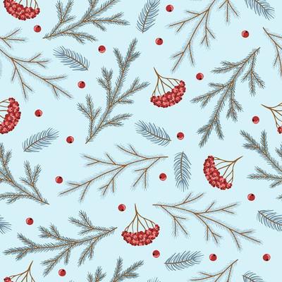 Christmas and New Year seamless pattern, vector xmas background