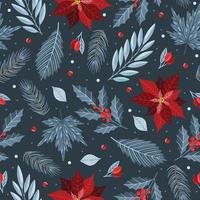 Holiday Seamless Pattern with Christmas forest branches. vector