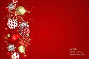 Merry Christmas sale banner template. Greeting card, banner, poster, header for website vector