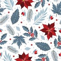 Holiday Seamless Pattern with Christmas forest branches. vector