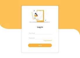 Log in ui banner template for web vector