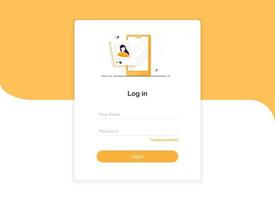 Log in ui banner template for web vector