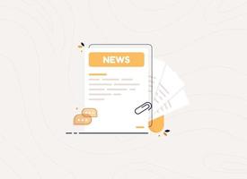 News concept or daily newspaper in flat design vector