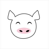 Pig head animal icon vector