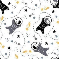 Space and galaxy seamless pattern. Vector illustration.