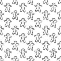 Christmas gingerbread man. seamless pattern with cookies. christmas background. doodle vector illustration