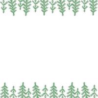 green christmas background with christmas trees and with place for text vector