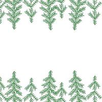 green christmas background with christmas trees and with place for text vector