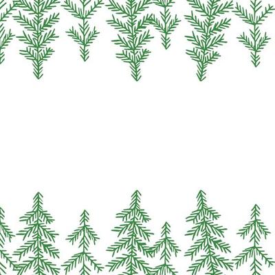 green christmas background with christmas trees and with place for text