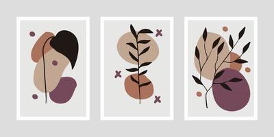 Minimalist botanical art set vector