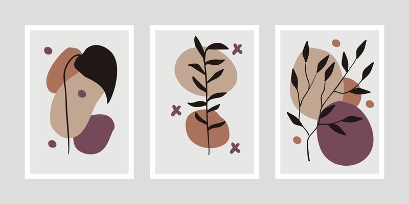 Minimalist botanical art set