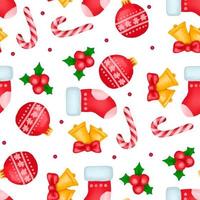 Christmas toys seamless pattern vector