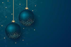 Christmas balls background with text space vector