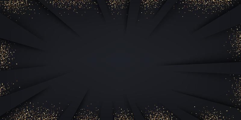 Black abstract paper background with golden particles