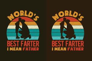 mejor farter del mundo me refiero a padre tipografía retro camiseta vector