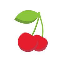 diseño de vector de fruta de cereza sobre fondo blanco