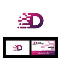 Plantilla de logotipo letra d, diseño de ilustración de plantilla de vector de tarjeta de visita