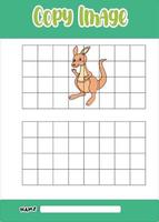 copy the picture cute kangaroo vector