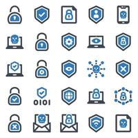 Cyber Security icon set - vector illustration . cyber, crime, security, protection, hacker, internet, lock, password, privacy, hacking, icons .