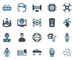 Technology Icon Set - vector illustration .technology, virtual reality, vr, 3d, glasses, artificial, intelligence, icons .