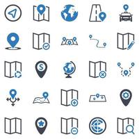 conjunto de iconos de ubicación - ilustración vectorial. ubicación, mapa, gps, lugar, dirección, navegación, puntero, dirección, iconos.