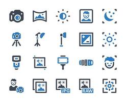 Photography Icon Set - vector illustration . camera, photography, photographer, dslr, photo, image, picture, gallery, icons .