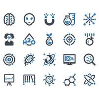 Science Icon Set - vector illustration . science, physics, biology, chemistry, newton, scientist, research, icons .