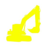 Excavator illustrated on a white background vector