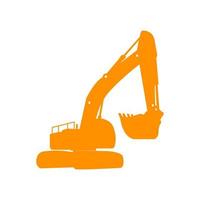 Excavator illustrated on a white background vector