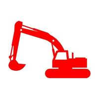 Excavator illustrated on a white background vector