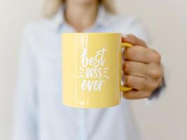 mug with best boss message photo