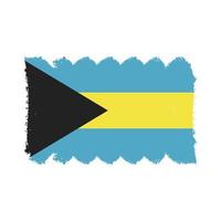 vector de bandera de bahamas con estilo de pincel de acuarela