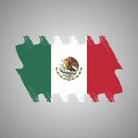 Mexico flag vector with watercolor brush style