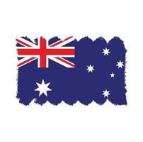 Australia flag vector with watercolor brush style