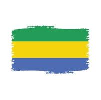 Gabon flag vector with watercolor brush style