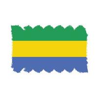 Gabon flag vector with watercolor brush style