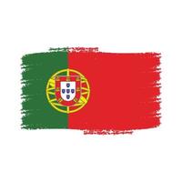 Portugal flag vector with watercolor brush style