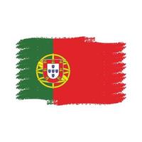 vector de bandera de portugal con estilo de pincel de acuarela