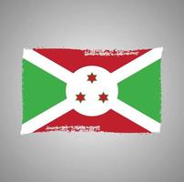 vector de bandera de burundi con estilo de pincel de acuarela